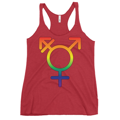 Transgender Symbol - Rainbow Pride Women's Racerback Tank