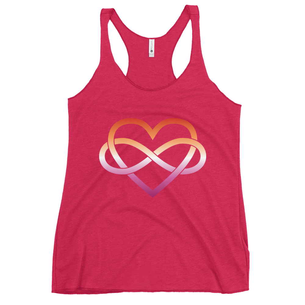 Polyamory Infinity Heart - Lesbian Women's Racerback Tank