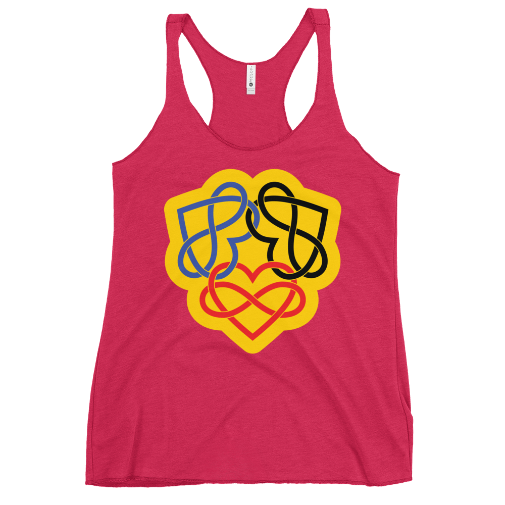 Poly Infinity Hearts Interlocked Women's Racerback Tank