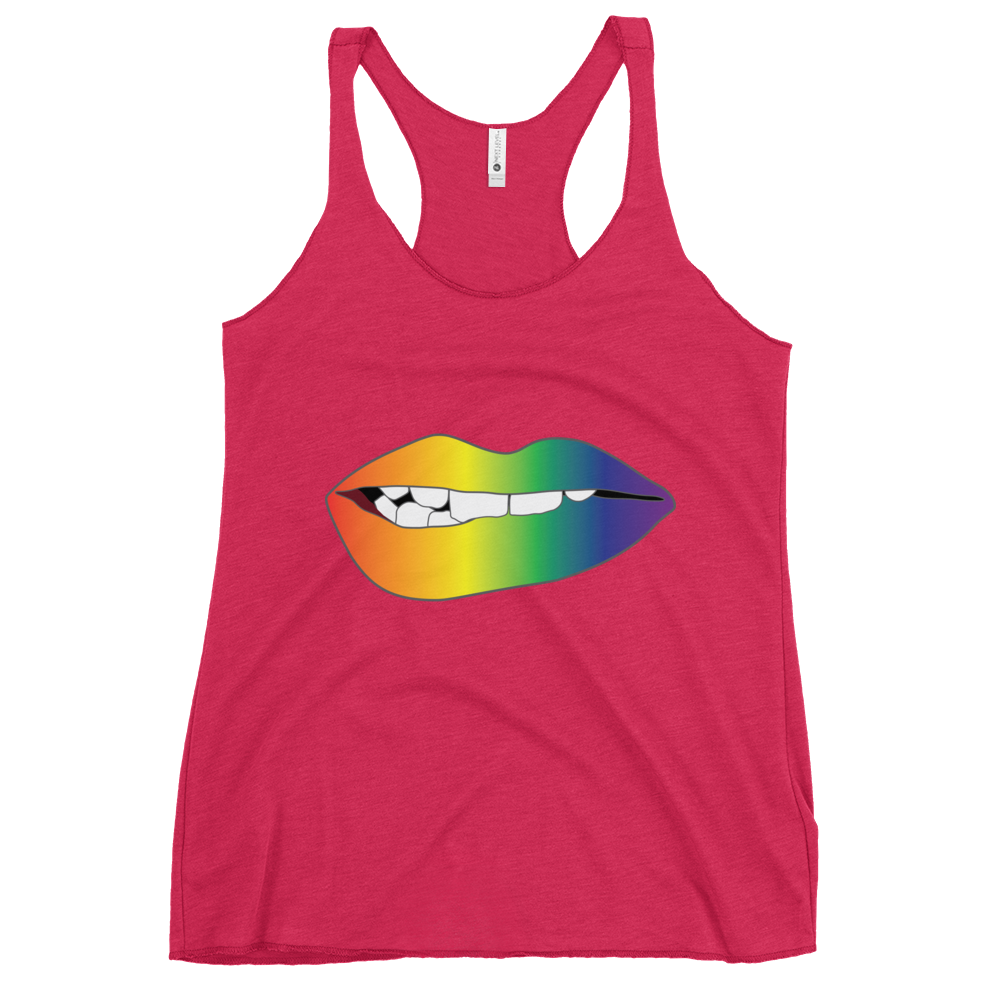 Biting Lips - Rainbow Pride - Gradient Women's Racerback Tank