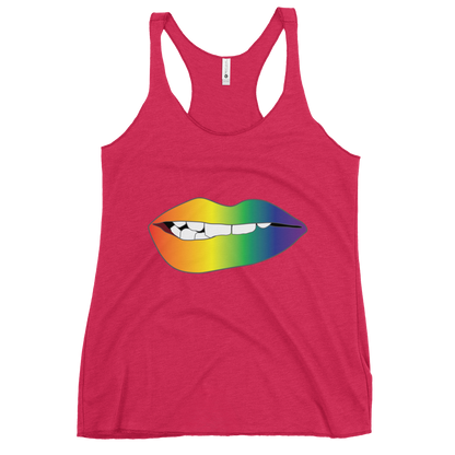 Biting Lips - Rainbow Pride - Gradient Women's Racerback Tank