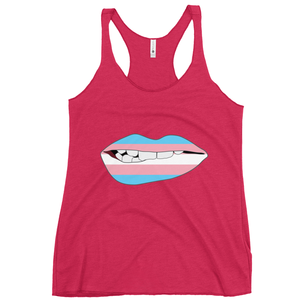 Biting Lips - Transgender Flag Women's Racerback Tank