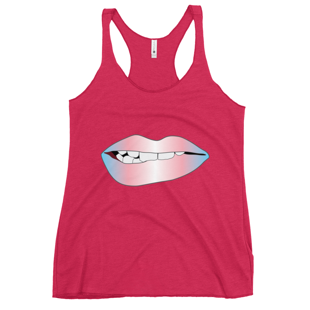 Biting Lips - Transgender Pride - Gradient Women's Racerback Tank