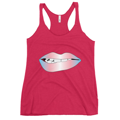 Biting Lips - Transgender Pride - Gradient Women's Racerback Tank