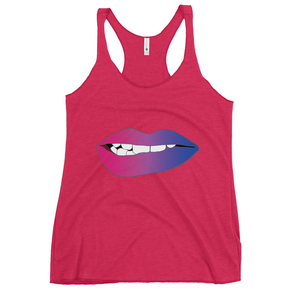 Biting Lips - Bisexual Pride - Gradient Women's Racerback Tank