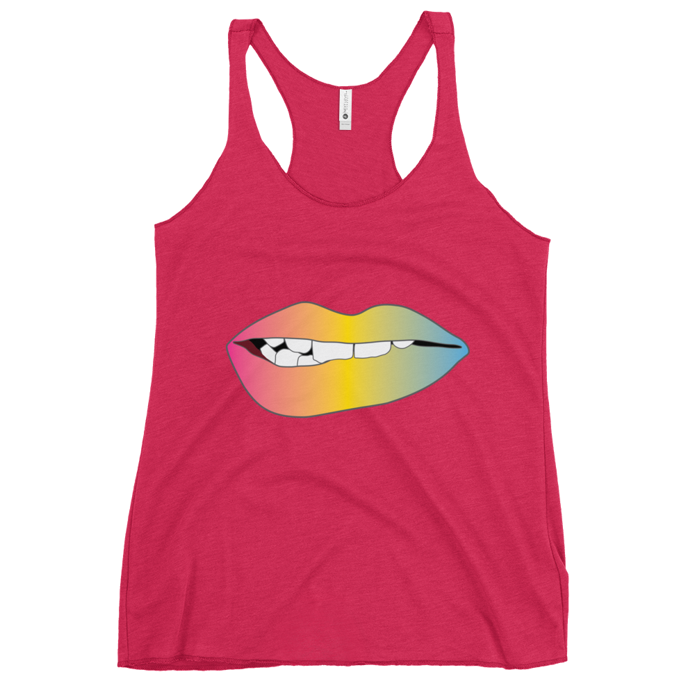 Biting Lips - Pansexual Pride - Gradient Women's Racerback Tank