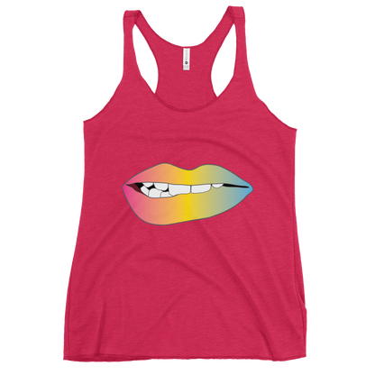 Biting Lips - Pansexual Pride - Gradient Women's Racerback Tank