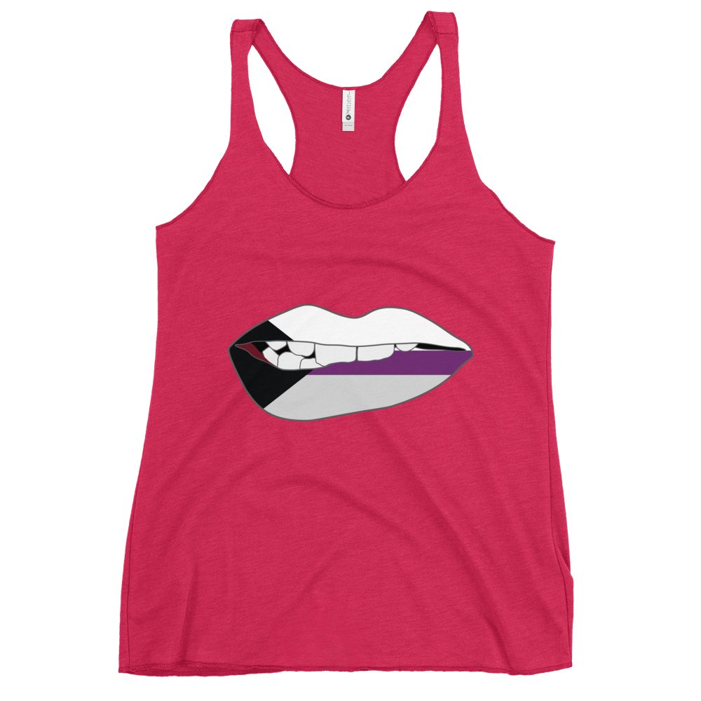 Biting Lips - Demisexual Flag Women's Racerback Tank