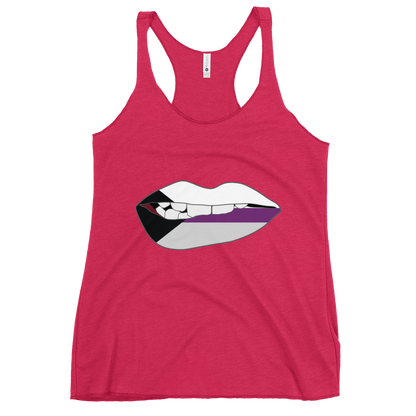 Biting Lips - Demisexual Flag Women's Racerback Tank