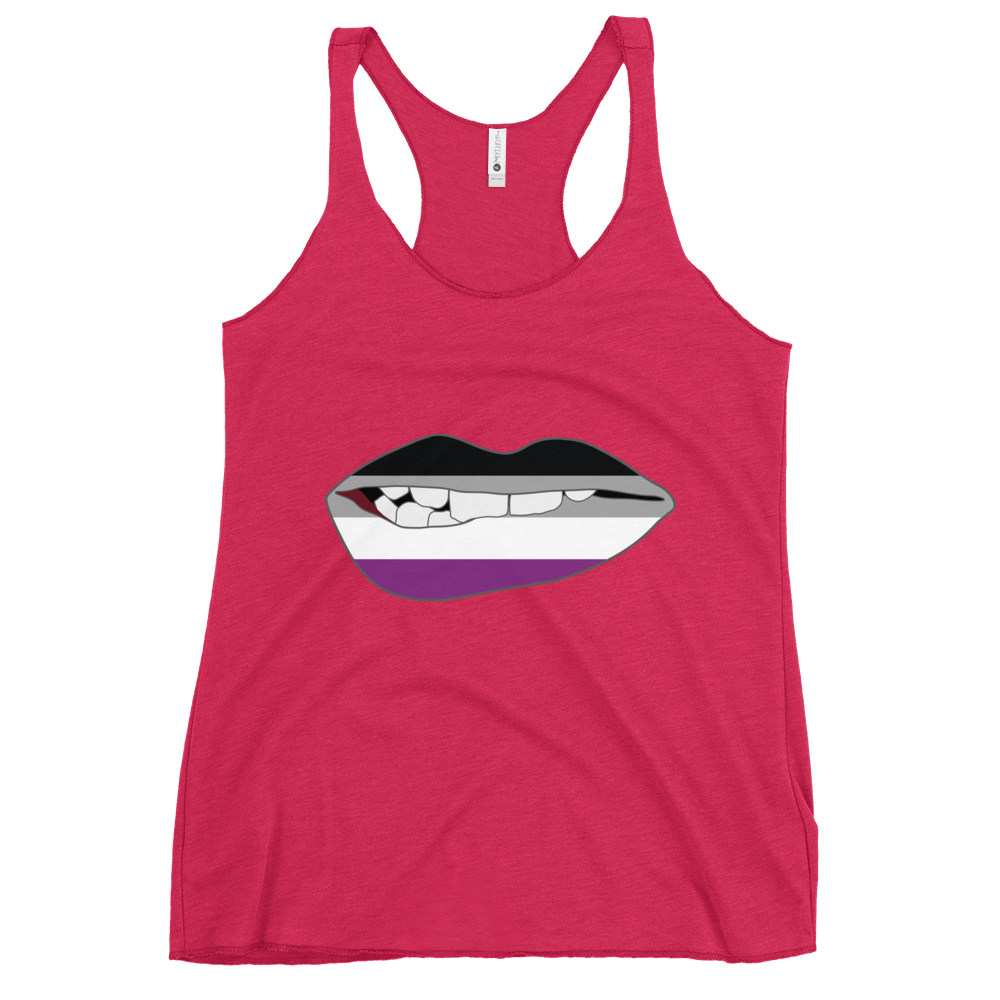 Biting Lips - Asexual Flag Women's Racerback Tank