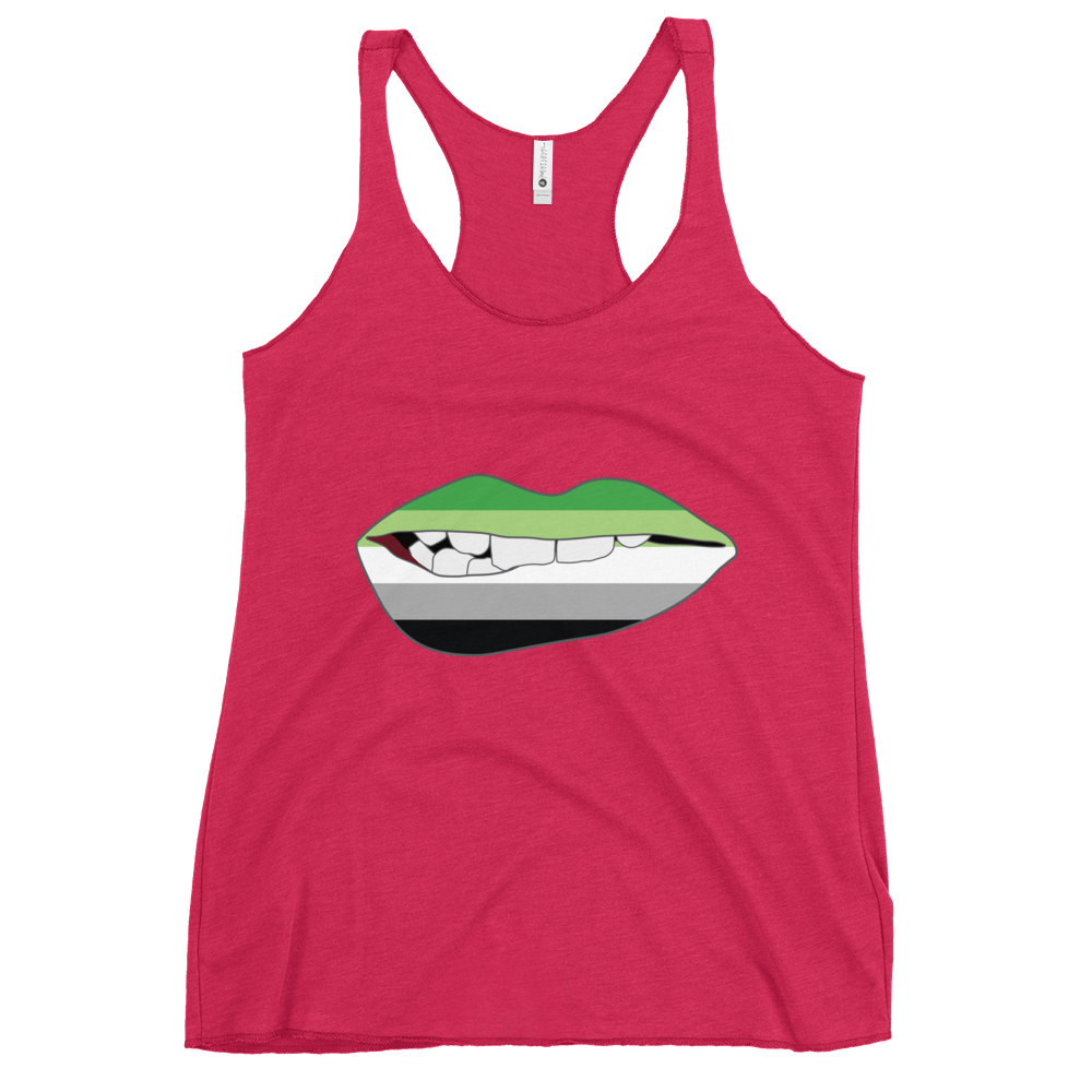 Biting Lips - Aromantic Flag Women's Racerback Tank