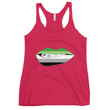 Biting Lips - Aromantic Flag Women's Racerback Tank