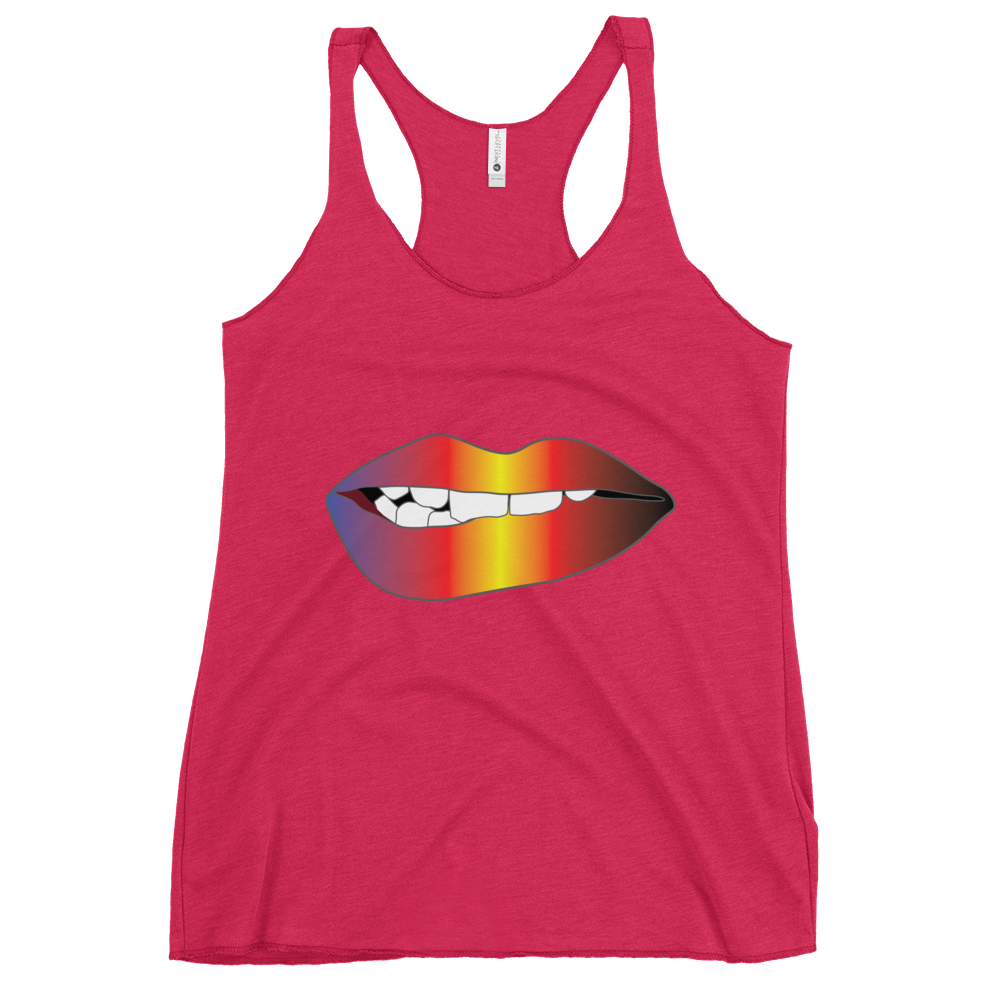 Biting Lips - Polyamory Pride - Gradient Women's Racerback Tank