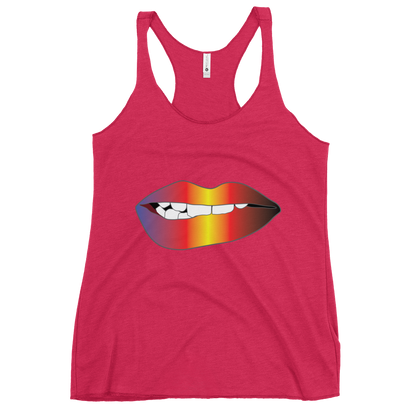 Biting Lips - Polyamory Pride - Gradient Women's Racerback Tank