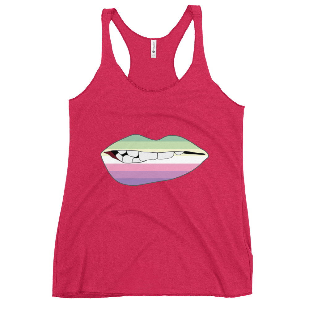 Biting Lips - Genderfae Flag Women's Racerback Tank