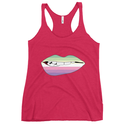 Biting Lips - Genderfae Flag Women's Racerback Tank