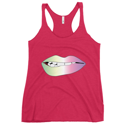 Biting Lips - Genderfae Pride - Gradient Women's Racerback Tank