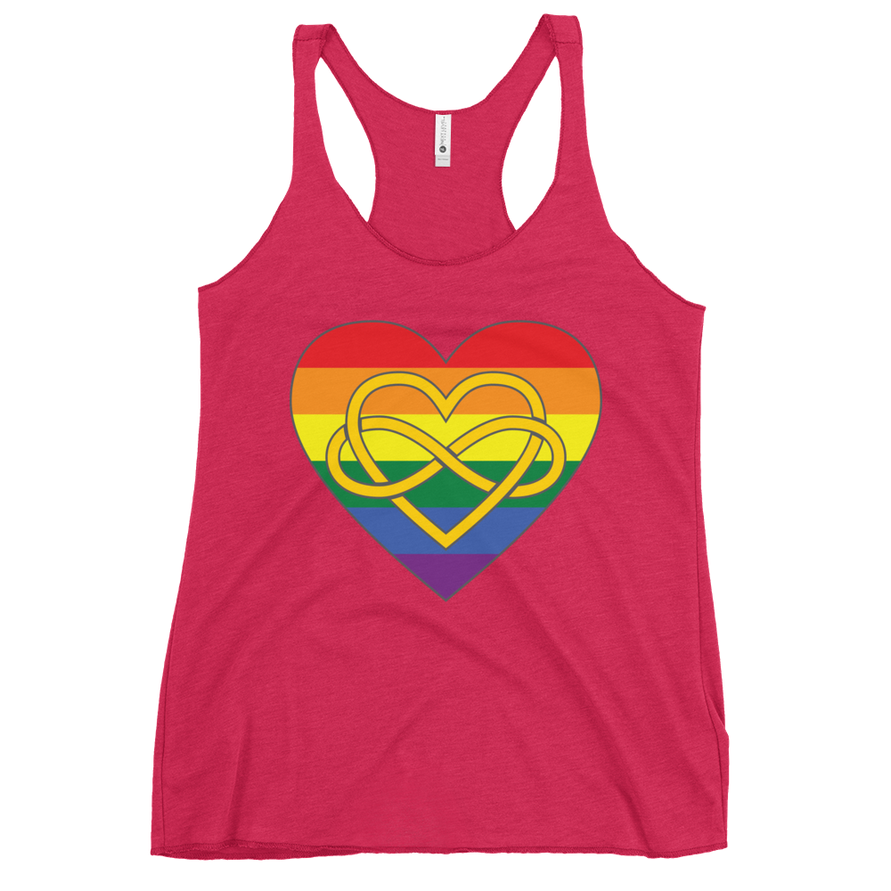 Polyamory Infinity Heart Rainbow Pride Women's Racerback Tank