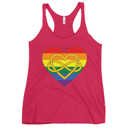 Polyamory Infinity Heart Rainbow Pride Women's Racerback Tank