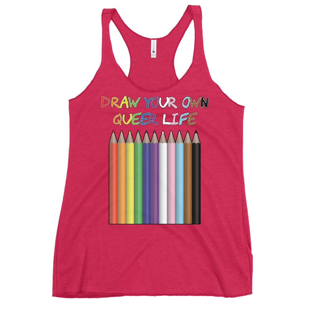 Draw Your Own Queer Life (Progress colours) Women's Racerback Tank