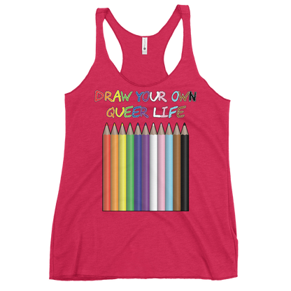 Draw Your Own Queer Life (Progress colours) Women's Racerback Tank