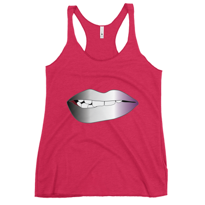 Biting Lips - Asexual/Demisexual Pride - Gradient Women's Racerback Tank