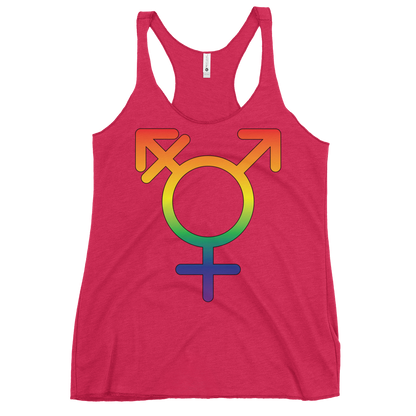 Transgender Symbol - Rainbow Pride Women's Racerback Tank