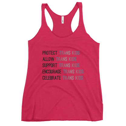 Support Trans Kids Women's Racerback Tank