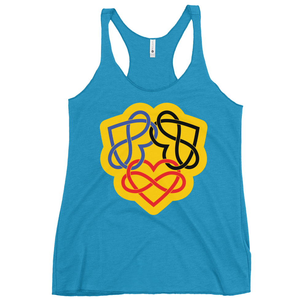 Poly Infinity Hearts Interlocked Women's Racerback Tank