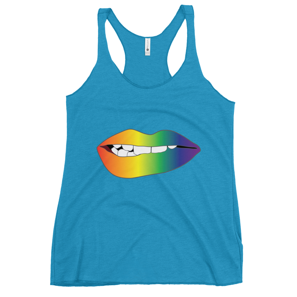 Biting Lips - Rainbow Pride - Gradient Women's Racerback Tank