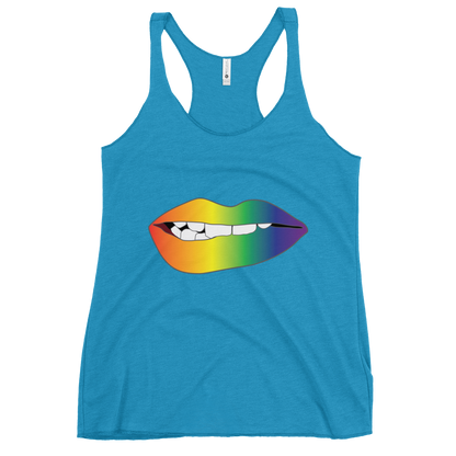 Biting Lips - Rainbow Pride - Gradient Women's Racerback Tank