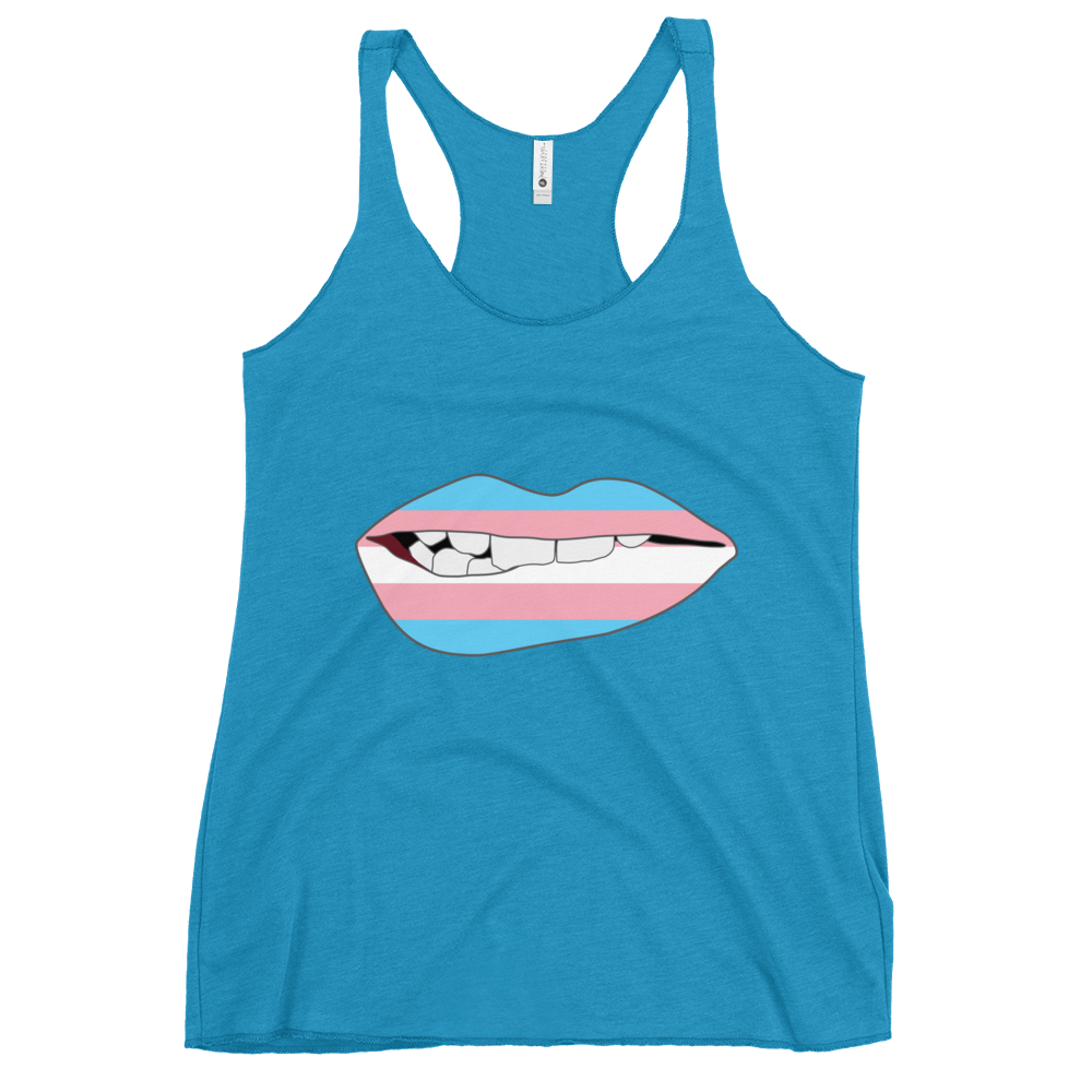 Biting Lips - Transgender Flag Women's Racerback Tank