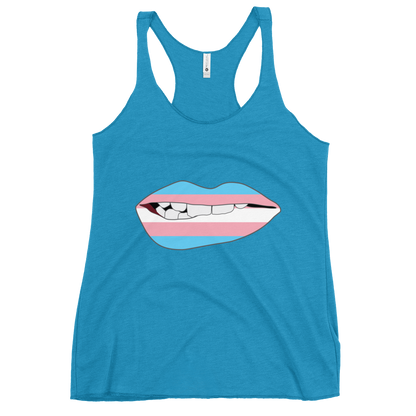 Biting Lips - Transgender Flag Women's Racerback Tank