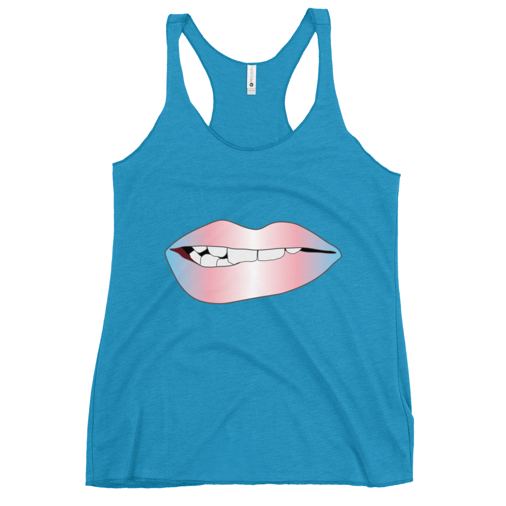 Biting Lips - Transgender Pride - Gradient Women's Racerback Tank