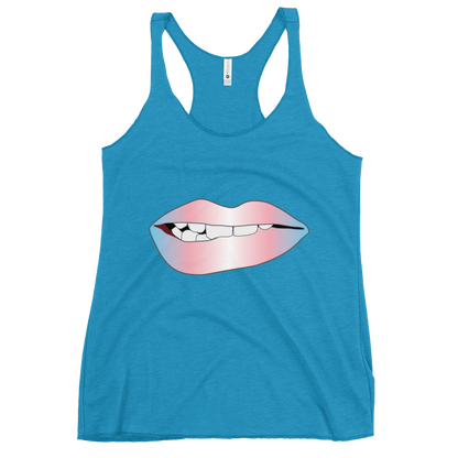 Biting Lips - Transgender Pride - Gradient Women's Racerback Tank