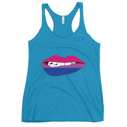 Biting Lips - Bisexual Flag Women's Racerback Tank