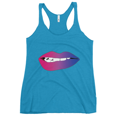 Biting Lips - Bisexual Pride - Gradient Women's Racerback Tank