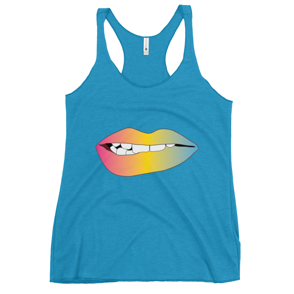 Biting Lips - Pansexual Pride - Gradient Women's Racerback Tank