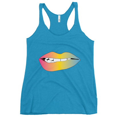 Biting Lips - Pansexual Pride - Gradient Women's Racerback Tank