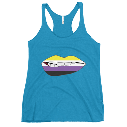 Biting Lips - Non-binary Flag Women's Racerback Tank