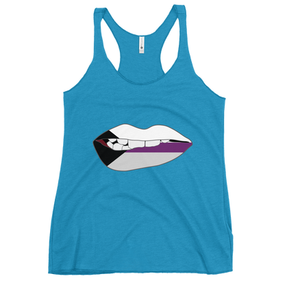 Biting Lips - Demisexual Flag Women's Racerback Tank