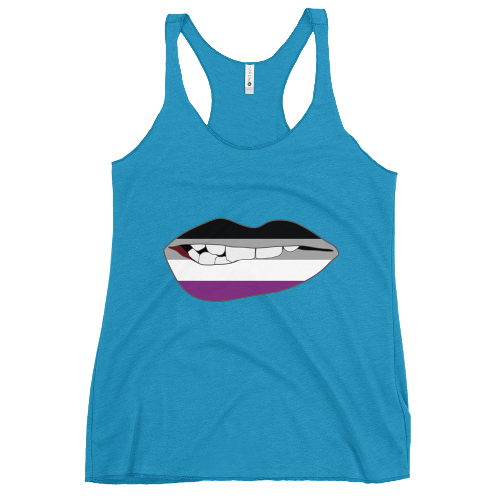 Biting Lips - Asexual Flag Women's Racerback Tank