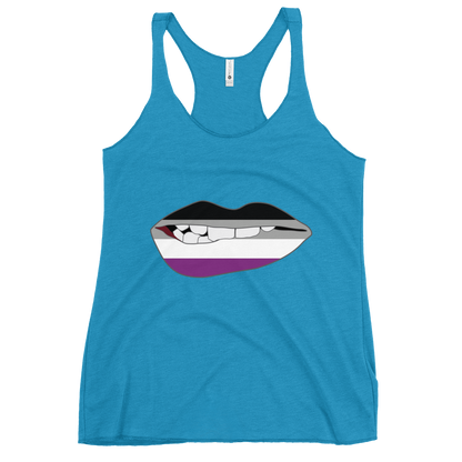 Biting Lips - Asexual Flag Women's Racerback Tank