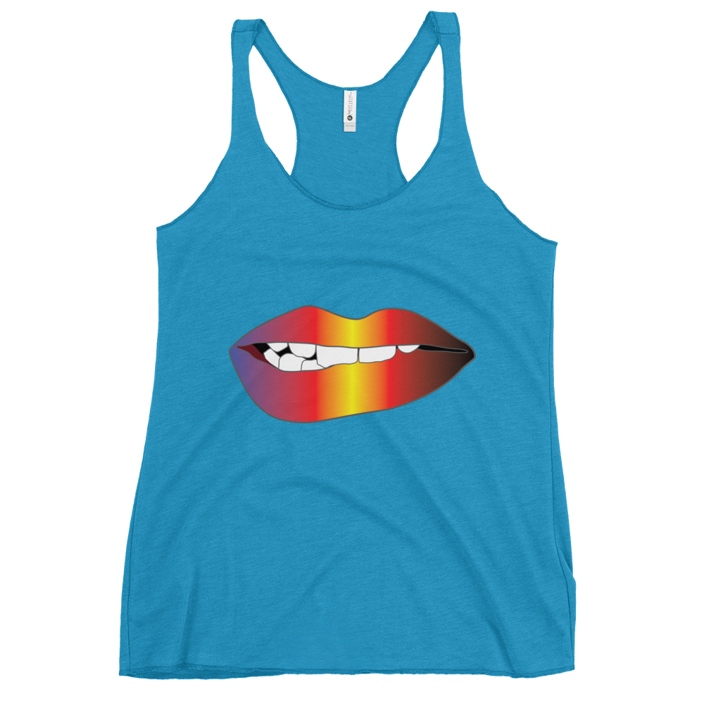 Biting Lips - Polyamory Pride - Gradient Women's Racerback Tank