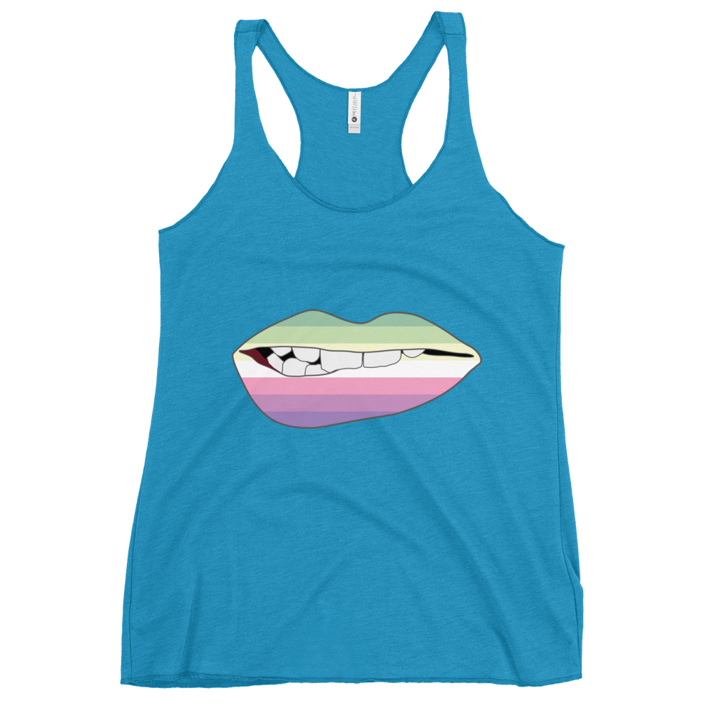 Biting Lips - Genderfae Flag Women's Racerback Tank