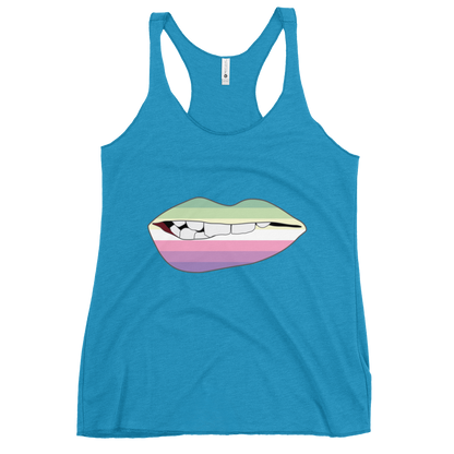 Biting Lips - Genderfae Flag Women's Racerback Tank