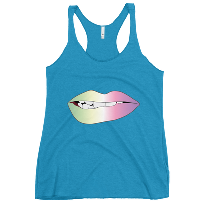 Biting Lips - Genderfae Pride - Gradient Women's Racerback Tank