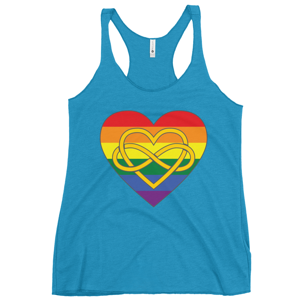 Polyamory Infinity Heart Rainbow Pride Women's Racerback Tank