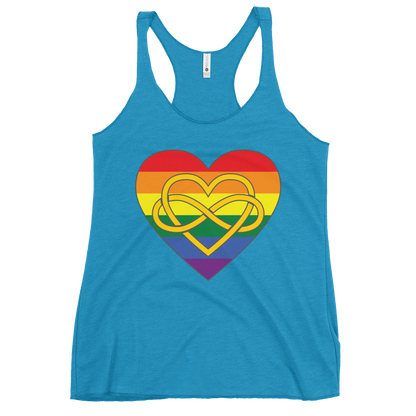 Polyamory Infinity Heart Rainbow Pride Women's Racerback Tank