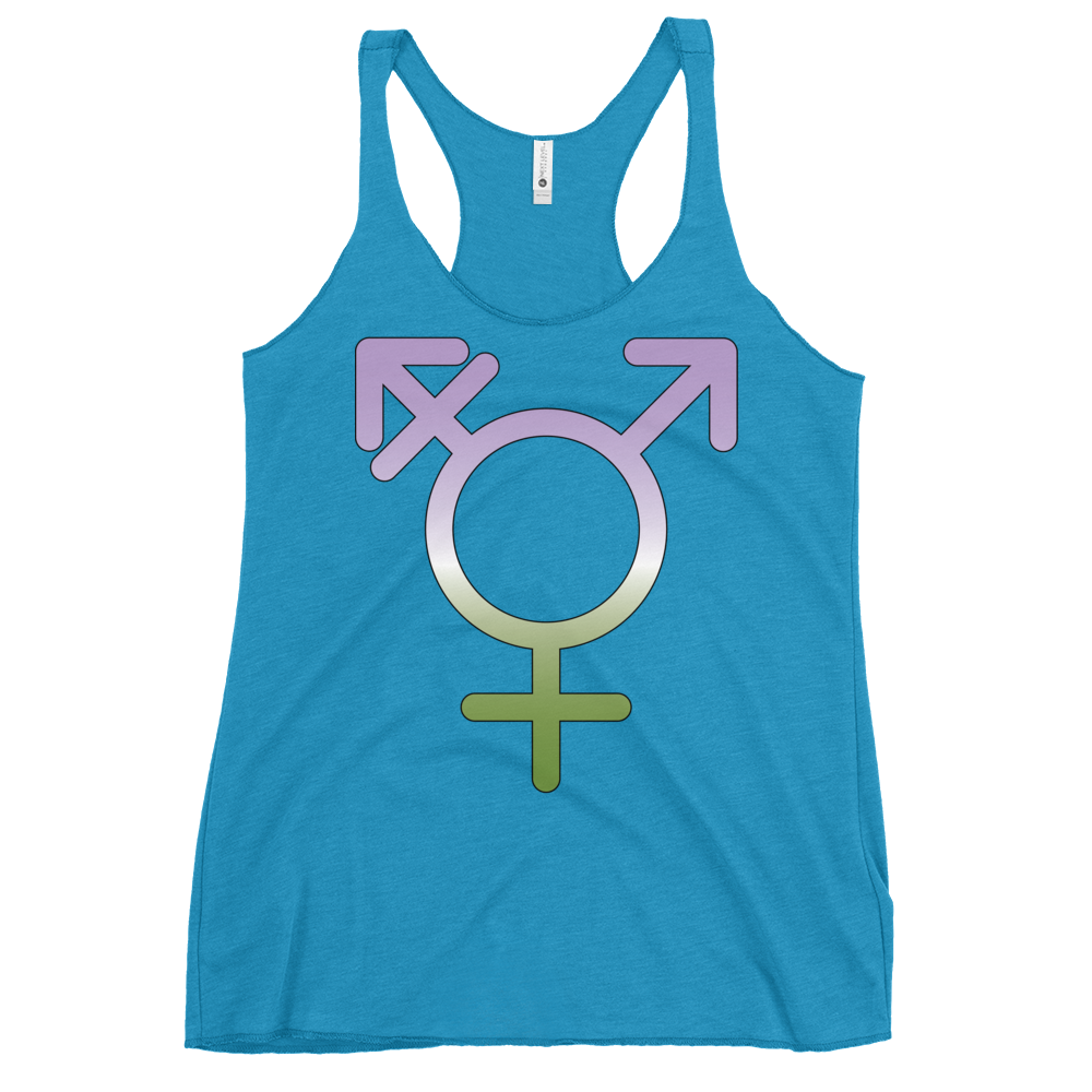 Transgender Symbol - Genderqueer Pride Women's Racerback Tank